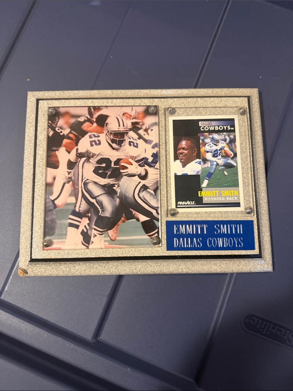 Emmitt Smith Dallas Cowboys Framed Collectible - Silver & Blue